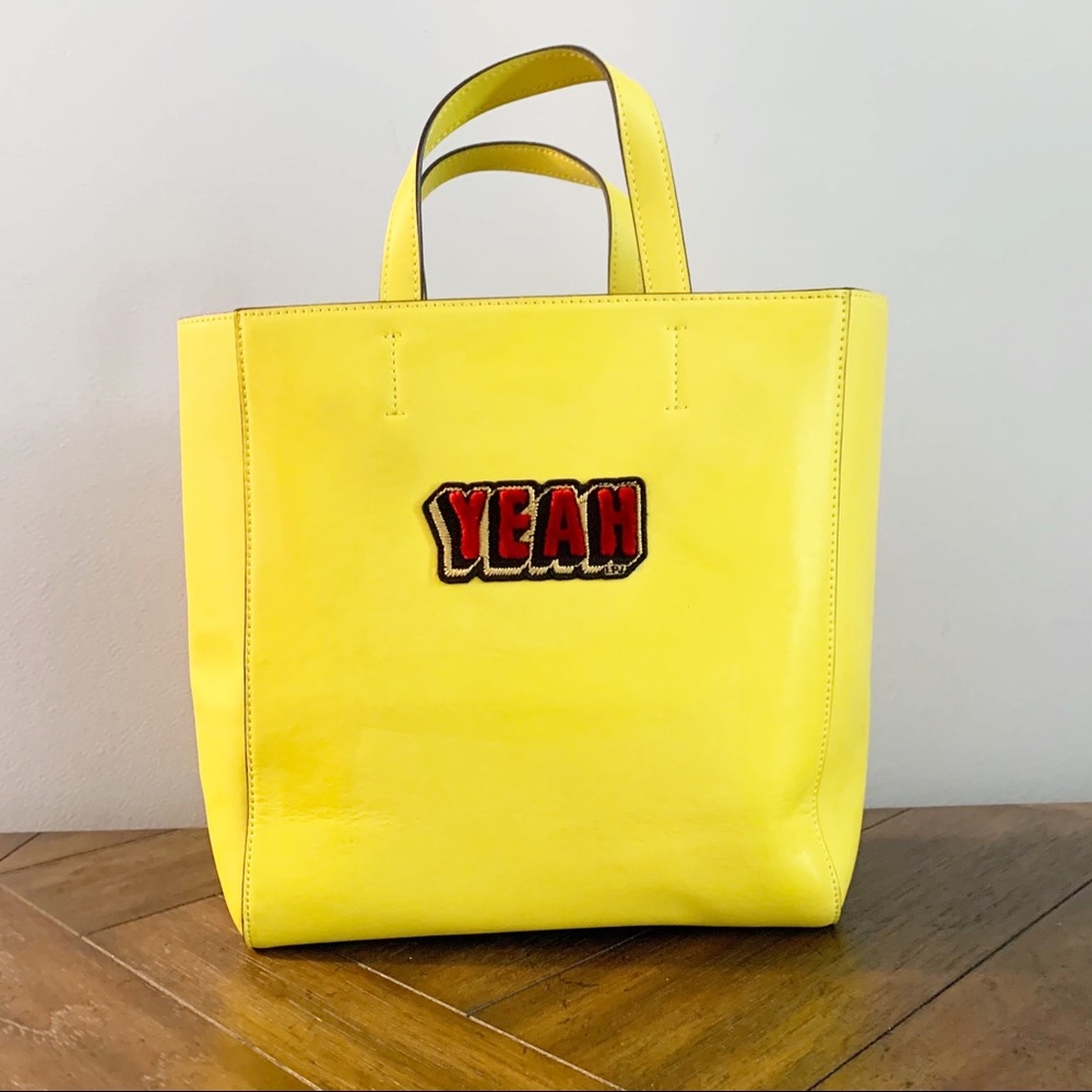 Vibrant Yellow Tote With 'Yeah' Patch - image 1